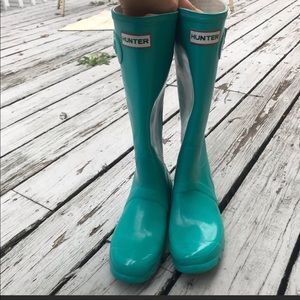 Hunter Rainboots Aqua Blue US size 7
